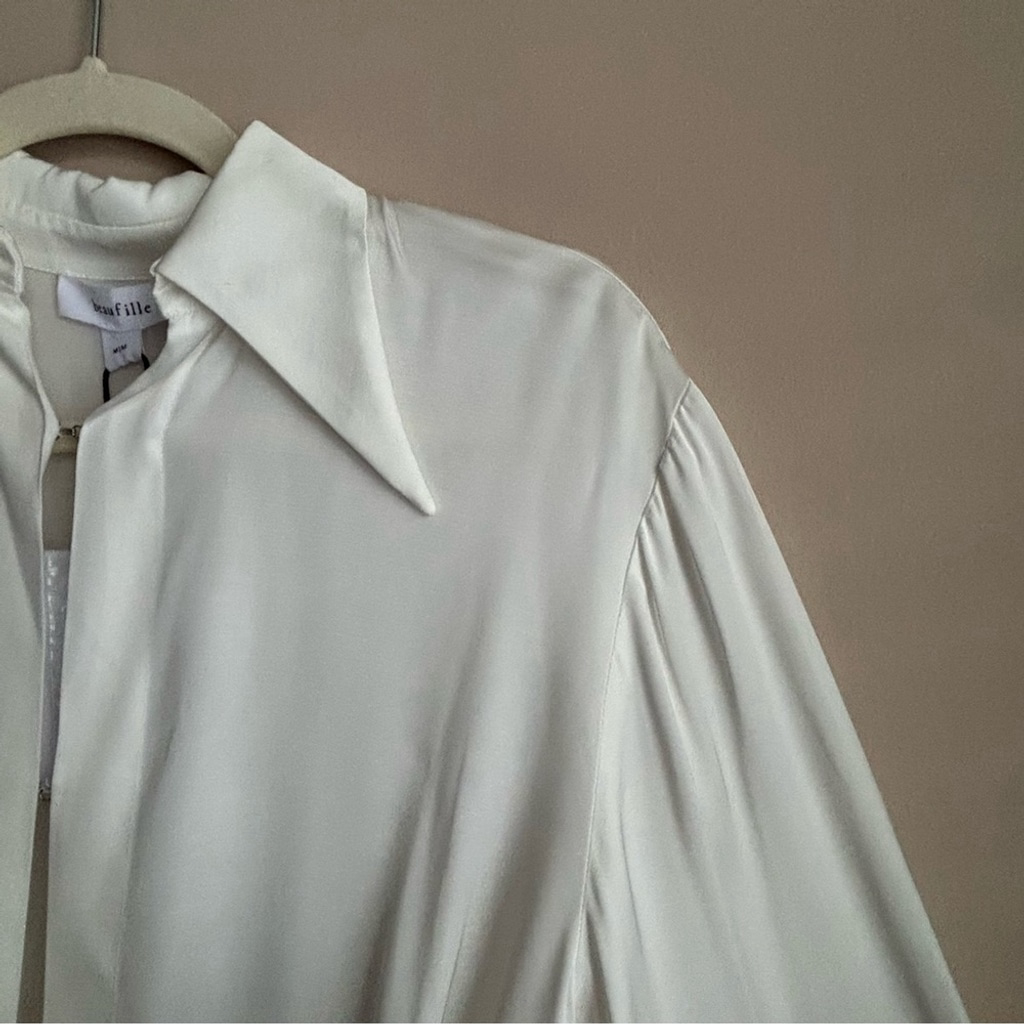 Beaufille Lewis Blouse Sz M In Pearl White Designer — image 6 of 8